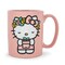 Sanrio Hello Kitty Flower Badge Wax Resist Ceramic Pottery Mug | Holds 18 Ounces